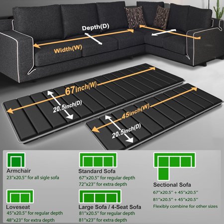 Heavy Duty Couch Cushion Support for Sagging Seat 21.5''x48'' & 21.5''x70'' Multilayer Solid Wood Sofa Board Set with Anti-Slip Dots, Protect Sagging Couch Cushion Seat, Extend Sofa Life