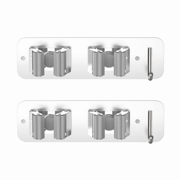 Wall Mounted Stainless Steel Mop Broom Holder, Mop Broom Organizer, Heavy Duty Mop Hooks, 2PCS