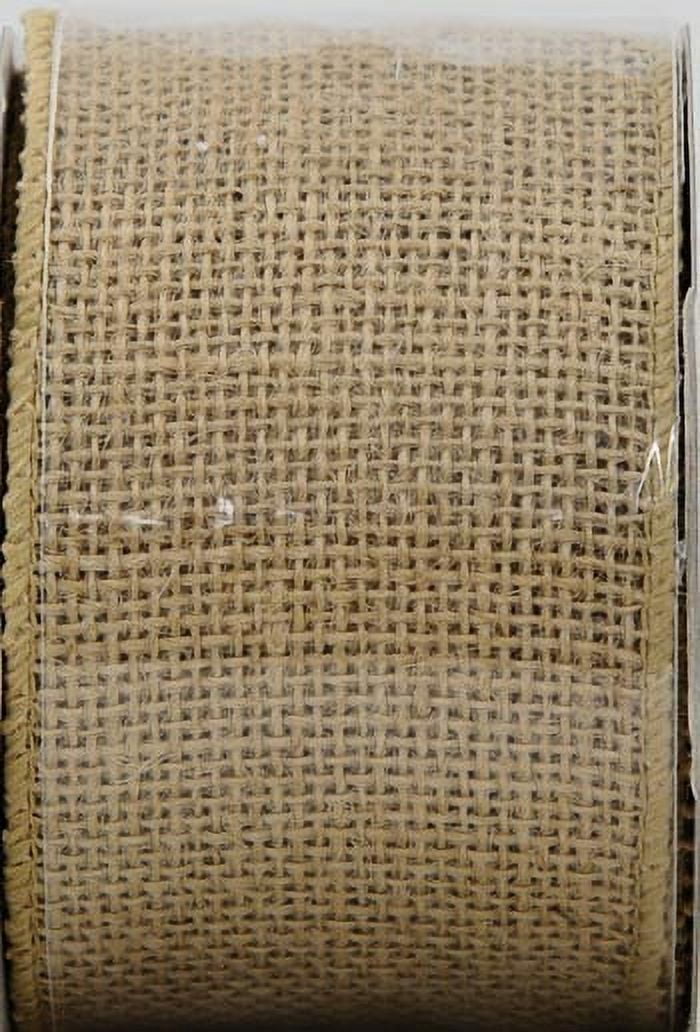(2 pack) Mainstays 2.5"X15' Wired Natural Fine Weave Burlap Ribbon , 1 Each
