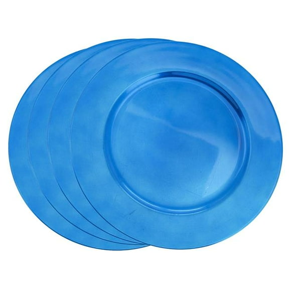 Saro Lifestyle Classic Design Charger Plates in Cobalt Blue - Set of 4