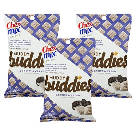 (3 Pack) Chex Mix Muddy Buddies Cookies and Cream Snack Mix, 10.5