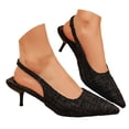 thumbnail image 3 of YLYL Women Pumps Pointed Toe Low Slingback Heel Slip on Wedding Party Working Dress Shoes, 3 of 9