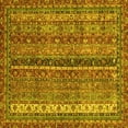 thumbnail image 1 of Ahgly Company Machine Washable Indoor Square Oriental Yellow Modern Area Rugs, 3' Square, 1 of 4