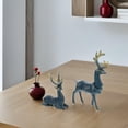 thumbnail image 1 of OULII 2 Pcs Sculpture Décorative Ornement Résine Bleue Décoration de Cabinet à Vin pour Salon, 1 of 6