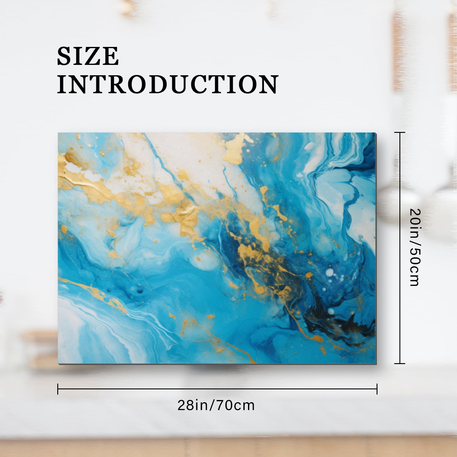 Decorative Stove Top Covers for Electric Stove, Gold Blue Marble Print Anti-slip Stovetop Cover Mat, Modern Decor Foldable Pad for Kitchen RV (28×20 Inch)