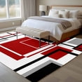 thumbnail image 5 of Rectangle Area Rug 5x8ft,Modern Burgundy Red Black White Art Washable Carpet Non-Slip Runner Accent Rugs Indoor Floor Mat for Bedroom Living Room Decor,Abstract Geometric, 5 of 9