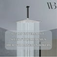 thumbnail image 3 of Westbrass 1/2" IPS x 9" Square Rainfall Ceiling Mount Shower Arm & Flange, Matte Black, 3 of 10