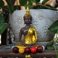thumbnail image 3 of Estatua de Buda tailandés de resina de 5,5 "sereno meditando Feng Shui figurita decorativa para escritorio decoración para hogar Fernando estatua de buda tailandesa, 3 of 8
