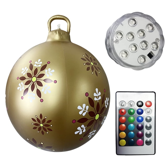 Bola de Navidad 60cm Inflable PVC Resplandor Inflable (Estilo R)