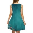 thumbnail image 4 of Plus Size Dresses for Curvy Women Ladies' Fashion Trend Floral Print Sleeveless Round Neck Knee Length Skirt A Multicolor XXL, 4 of 5