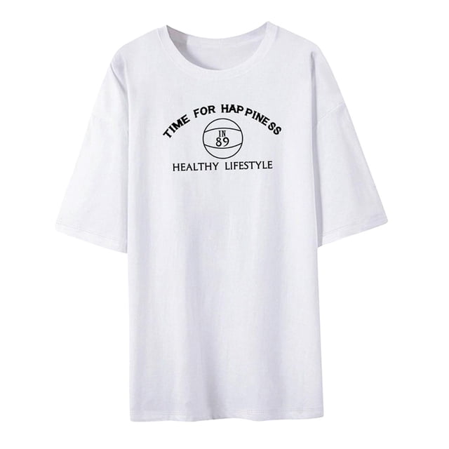 Camiseta para mujer, ropa con cuello redondo, trajes de moda, regalo, camisetas de manga corta, camiseta básica para el trabajo, Camping, viajes, uso Blanco
