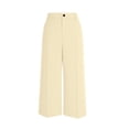 thumbnail image 6 of Riecok Suit Pants for Women with Pocket High Waist Wide Leg Capri Pants Solid Pull on Summer Trousers Formal Business Clothes, 6 of 8