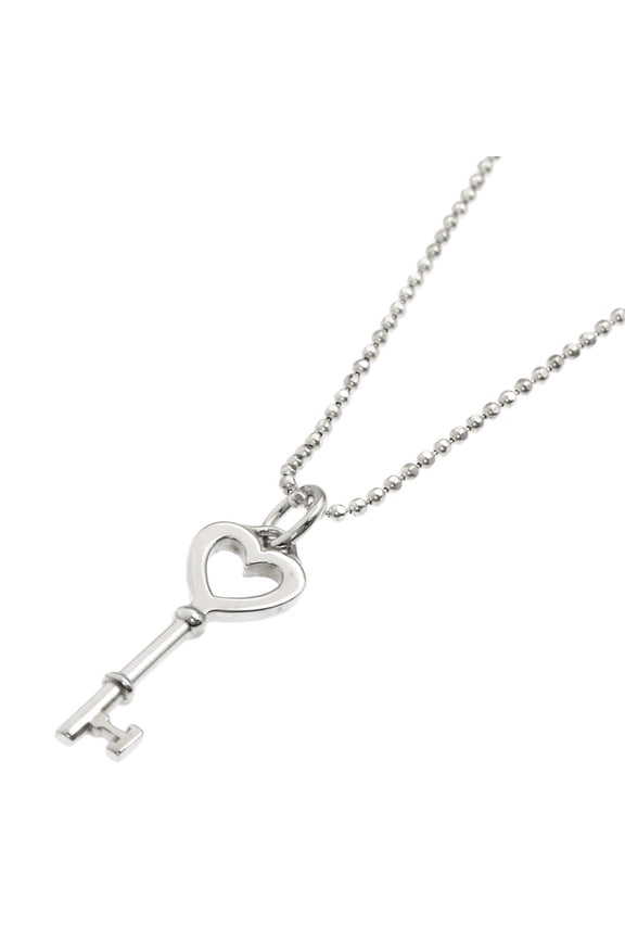 Pre-Owned Tiffany & Co. Heart Key Necklace, Silver, Women's.