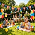 thumbnail image 5 of Party Decorations, Independence Day Bunting, Patriotic Flag Banner for 4th of July, Red White Blue Star Striped Pennants, Hanging Decor for Fireplace Wall Window, 5 of 8