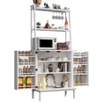 thumbnail image 2 of 58” Pantry Cabinets with Microwave Shelves, Small Kitchen Pantry Storage Cabinet with Adjustable Shelves for Kitchen, Dining Room, Living Room Use (White), 2 of 7