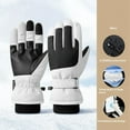 thumbnail image 2 of CAIXIA Womens Leather Gloves Women's Winter Ski Gloves Thermal Lined Touchscreen Compatible for Cycling and Cold Weather Activities,White, 2 of 3