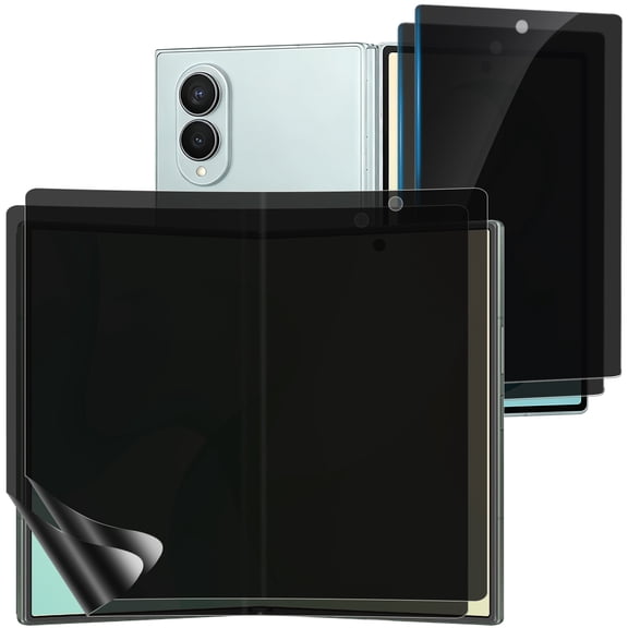 ZYQEEE Privacy Screen Protector for Samsung Galaxy Z Fold 8, 2Pack Inside Flexible TPU Film 2Pack Front Tempered Glass,No Creases, Self-Healing, Anti-Spy Protective Film for Samsung Galaxy Z Fold8
