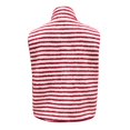 thumbnail image 4 of Womens Striped Sherpa Vest Warm Sleeveless Zip Jacket Fall Winter Outfits (White L), 4 of 4