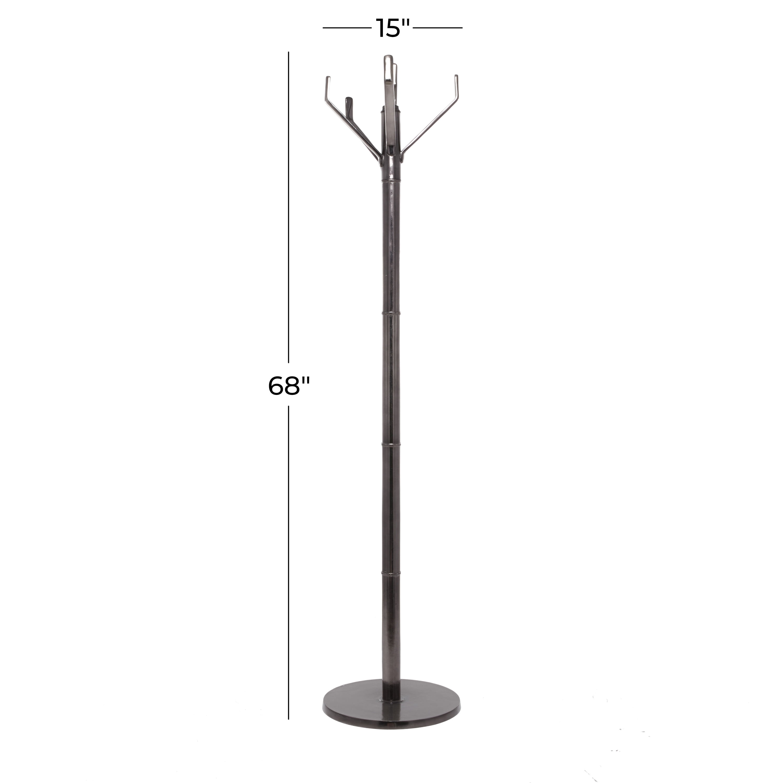 DecMode 15" x 68" Black Aluminum Coat Rack, 1-Piece