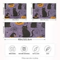 thumbnail image 2 of Yayeee Pillowcase Standard Size Set of 2 Satin Wrinkle Resistant Pillow Case, Purple Halloween Black Cat, 2 of 7