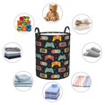 thumbnail image 4 of Fotbe Retro Video Game Cesto de Ropa con Asas, Cesto Impermeable de Gran Capacidad, Bolsa de Lavado para Dormitorio, Cesto de Ropa con Ruedas y Asas-Medium, 4 of 6