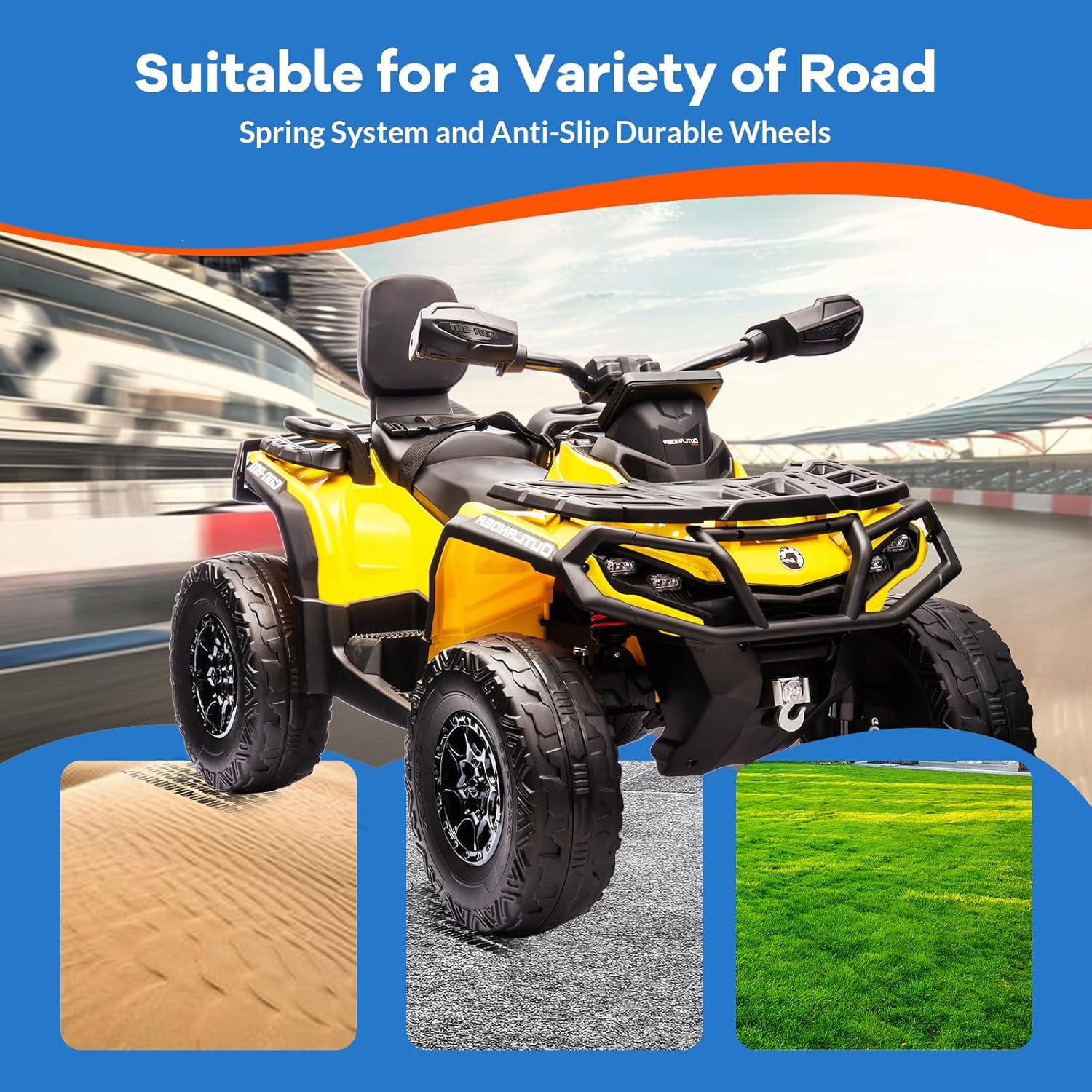 EastVita 2 Seater Ride On ATV for Kids, 12V Ride on Toy Car with Remote Control, 2WD Power, Music, 4 Wheeler Electric Car Battery Powered