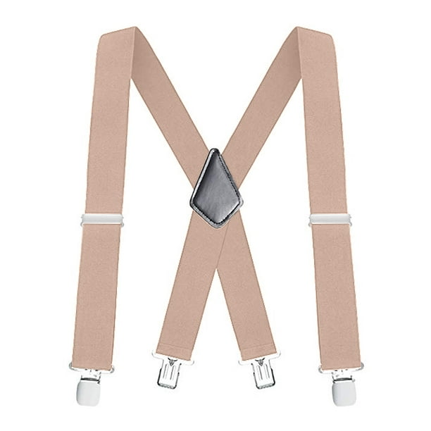 Amerteer Heavy Duty Clip Suspenders for Men Men s Adjustable X Back