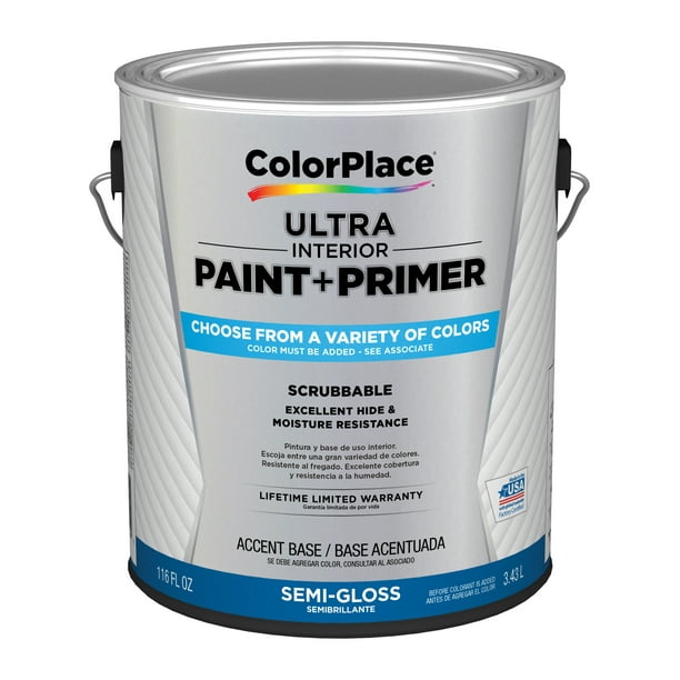 ColorPlace Ultra Interior Paint & Primer, Semi-Gloss, Accent Base, 1 ...