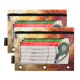 thumbnail image 2 of Wobogo Fire Phoenix Pattern Pencil Pouch with 3 Ring Binder Holes Set of 2 for Learning Tools, 2 of 6