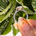 thumbnail image 4 of Cora Jewellery 3TCW Halo Style Oval Moissanite Engagement Ring For Women, 14K Rose Gold, 4 of 6