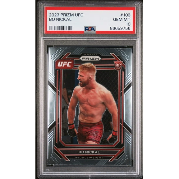 Graded 2023 Panini Prizm UFC Bo Nickal #103 Rookie RC UFC MMA Card PSA 10 Gem Mint
