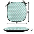 thumbnail image 4 of Ethnic Chair Seating Cushion Set of 2, Moroccan Mosaic Tile Pattern Abstract Middle Eastern Motifs Work of Art, Seat Pads for Office with Anti-slip Backing, 16"x16", Turquoise, by Ambesonne, 4 of 7