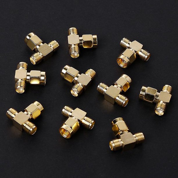 10 Uds divisor de 3 vías Sma macho a dos Sma hembra Triple T conector adaptador Rf