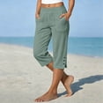 thumbnail image 2 of WERYOUNG Casual Summer Straight Leg Capri Pants For Women With Pockets Loose Beach Trousers Daily Wear Comfortable Bottom XL, 2 of 4