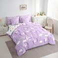 thumbnail image 3 of Castle Fairy Cute Animal Unicorn Bedding Comforter Set 7-Piece for Preppy Children Kids,Dreamy Princess King Bedding Sets,Kawaii Rainbow Ultra Soft Bed Sheets,Breathable Home Decor,Reversible, 3 of 8