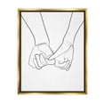 thumbnail image 5 of Stupell Industries Fluid Line Abstract Couple Holding Hands Black White Metallic Gold Framed Floating Canvas Wall Art, 16x20, by Ros Ruseva, 5 of 5