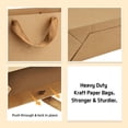 thumbnail image 3 of 16x6x12 Inch 6 count   Bags with Handles Matte Brown Paper Bags For Men's , Birthday Party Favors, Wedding, Shopping, Business, Father's Day, 3 of 6