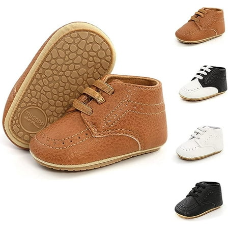 Infant Baby Boys Girls Loafers Classic PU Leather Wedding Dress Shoes Toddler Brogue Formal Flat Lazy Crib Oxford First Walking Christening Shoe
