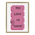 thumbnail image 5 of Kate and Laurel Sylvie You Look So Good Pink Tickets Framed Canvas Wall Art by Alli Standefer, 18x24 Bright Gold, Admission Ticket Art for Wall, 5 of 7