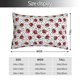 thumbnail image 2 of Fotbe Red Ladybugs On Black Dotted Funda de Almohada Decorativa Estilo Occidental, Lujo en Algodón, Fundas para Almohadas King, Cojín Estampado para Decoración del Hogar-14"x20", 2 of 6