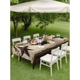 thumbnail image 4 of Outdoor Tablecloth with Umbrella Hole for Patio/Picnic/Party/Camping, Western Star Brown Waterproof Table Cloth Rectangle Table Cover Washable, Farmhouse Vintage Berry Botanical (60"x 102"), 4 of 9