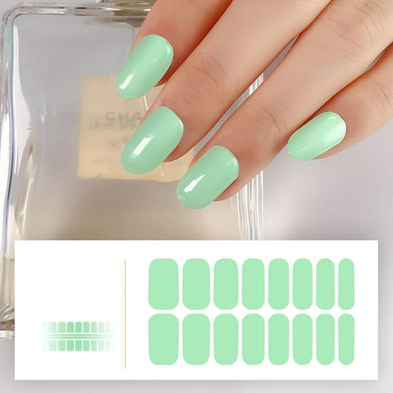 Forest Green Stick on nail strips gel – Off Color Nails