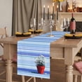 thumbnail image 2 of Table Runners 70 Inches Long Dress Scarves, Blue Ombre Striped Daisy Farmhouse Coffee/Dining/Kitchen Table Decor, Holiday Table Runner, Vintage Flowers Abstract Art 13x70 Inch, 2 of 9