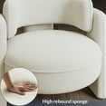 thumbnail image 5 of BELLEZE Sherpa Boucle Chair Set of 2, Modern Barrel Accent Chair Comfy Round Upholstered Armchair Accent Side Chair for Living Room, Bedrooms, Corner - Quinton（White）, 5 of 7