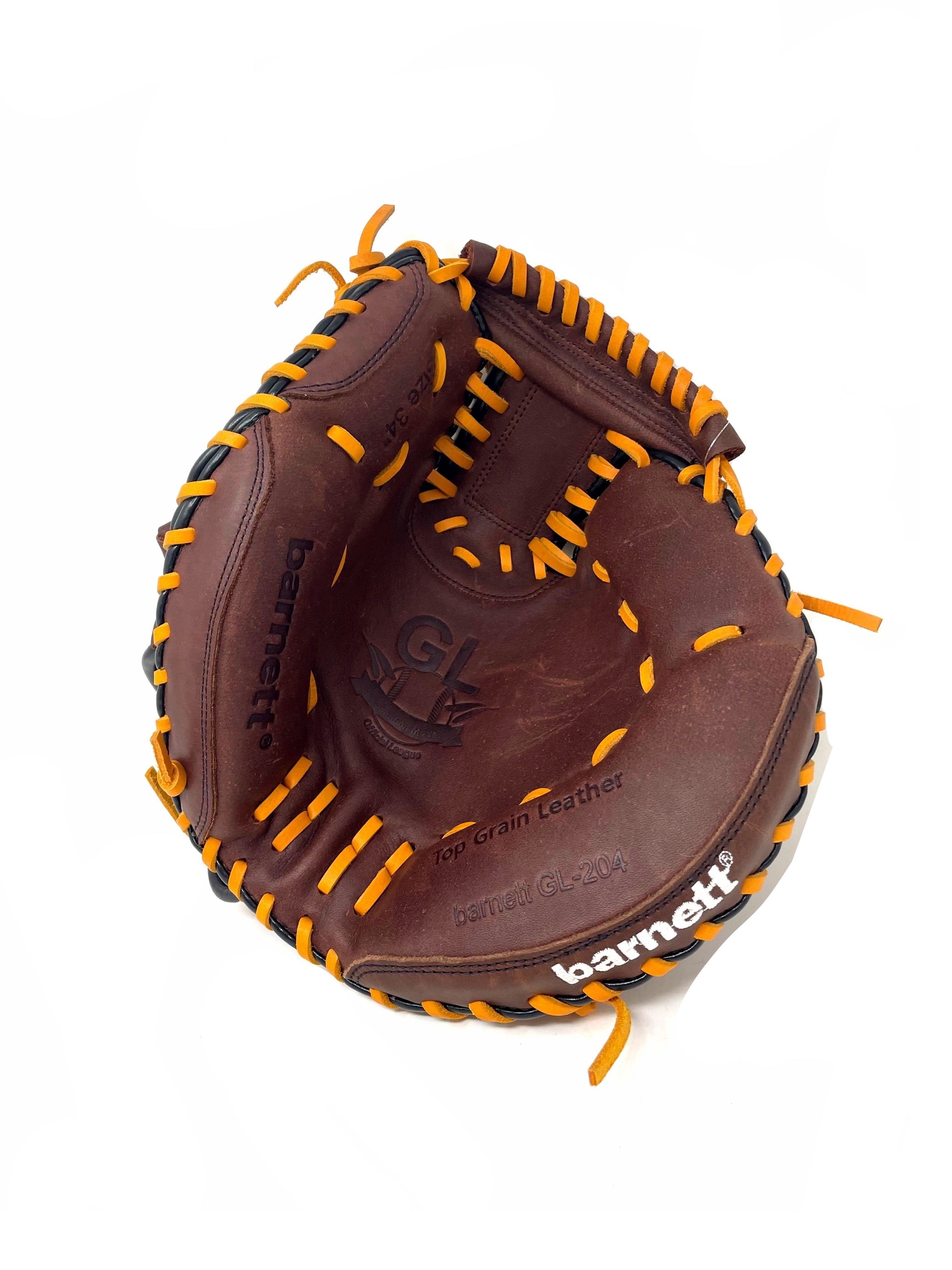 Barnett GL-204 Brown Adult Catcher Baseball Glove, Leather, 34, Left Hand Throw, Brown