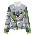 thumbnail image 5 of Jackets for Women Winter Coat Jackets Flannel Stand Collar Jacket(Cute Koala Bamboo Snack,Size:S-4XL), 5 of 7