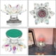 thumbnail image 4 of Colorful Crystal Lotus Flower Tealight Candle Holder - Rainbow Color Glass Candle Holder Candlestick, 4 of 4