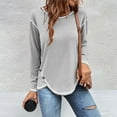 thumbnail image 2 of Plebaso Womens Plus Size Tops Crew Neck Long Sleeve Shirts Fall Winter Soft Basic Tee Shirts for Ladies, 2 of 6