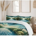 thumbnail image 6 of Ambesonne Landscape Duvet Cover Set, River and Forest Symmetry, Calking, Green Blue, 6 of 6