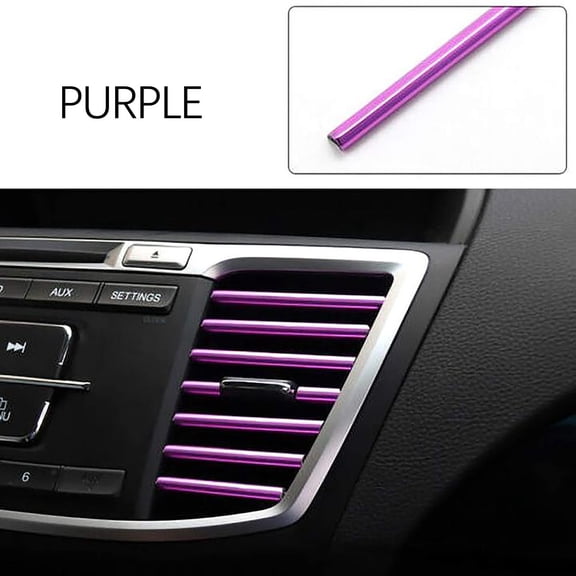 Fufafayo Car Vent Trim Decorative Strips, 10-Piece Anti-Collision Car Air Vent Cover, Automotive Interior Accessories for Dashboard Decoration, Car Styling Upgrade for Sedan SUV Truck